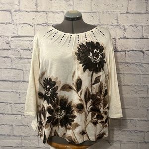 Alfred Dunner 3/4 Sleeve Top